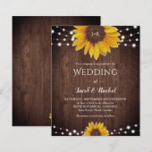 Rustikale Sonnenblumen-String Lights Monogram-Hoch (Vorne/Hinten)