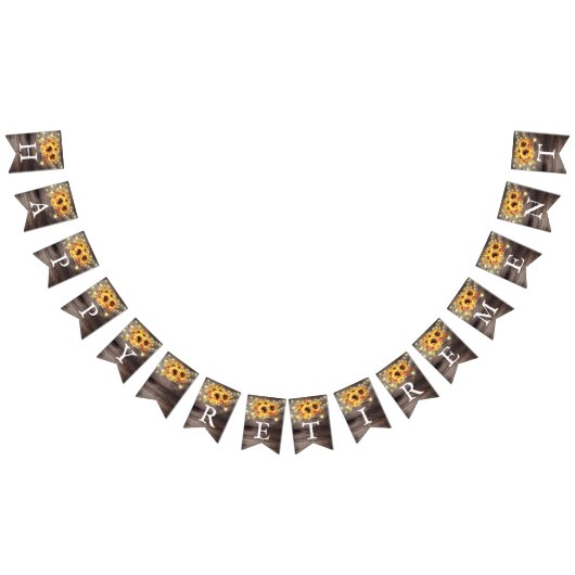 Rustikale Sonnenblumen String Lights Retirement Pa Wimpelkette (Alle)