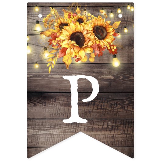 Rustikale Sonnenblumen String Lights Retirement Pa Wimpelkette (Dritte Fahne)