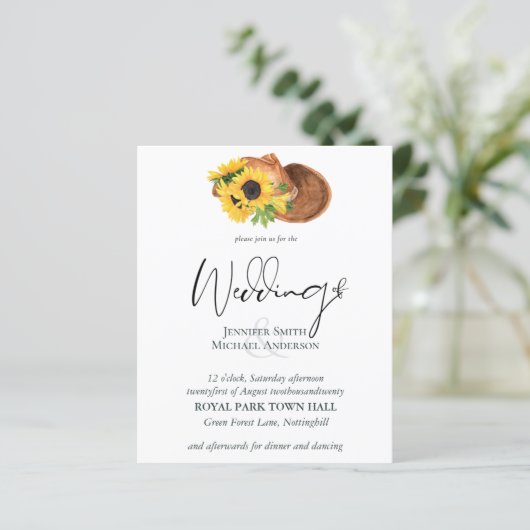 Rustikale Sonnenblumen, Südliche Hochzeit (Stehend Vorderseite)