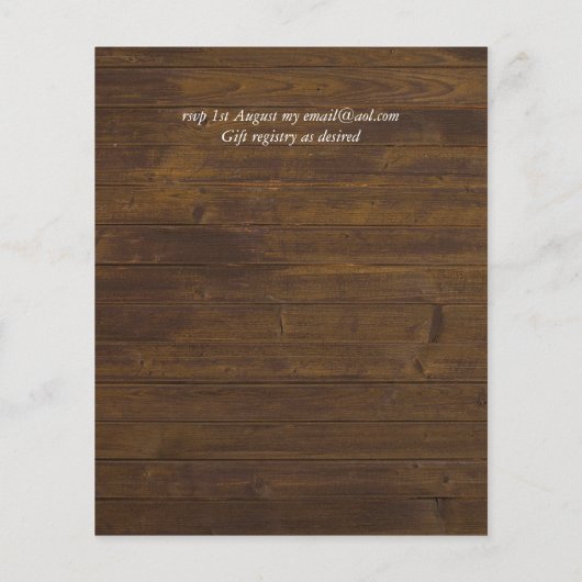 Rustikale Sonnenblumen, Südliche Hochzeit (Rückseite)