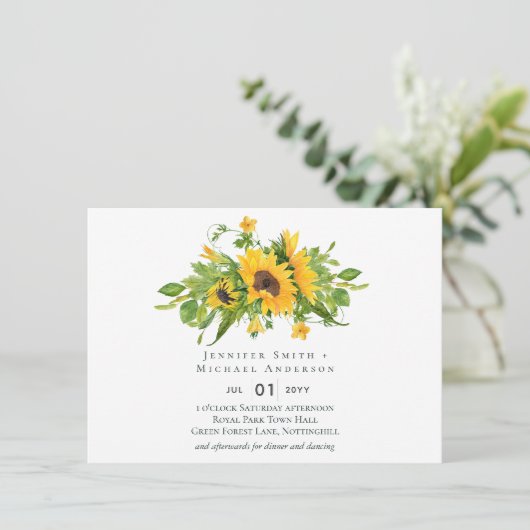 Rustikale Sonnenblumen, Südliche Hochzeit (Stehend Vorderseite)