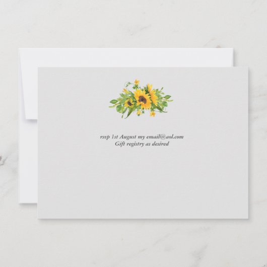 Rustikale Sonnenblumen, Südliche Hochzeit (Rückseite)