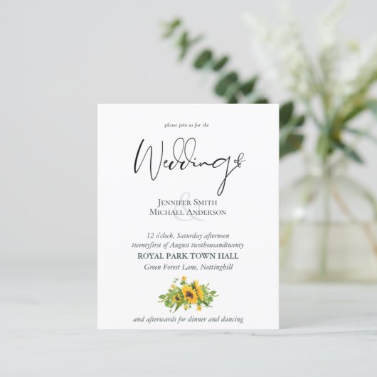 Rustikale Sonnenblumen, Südliche Hochzeit (Stehend Vorderseite)