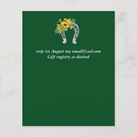 Rustikale Sonnenblumen, Südliche Hochzeit (Rückseite)