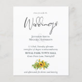 Rustikale Sonnenblumen, Südliche Hochzeit (Vorderseite)