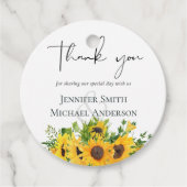 Rustikale Sonnenblumen, Südliche Hochzeit Geschenkanhänger (Vorderseite)