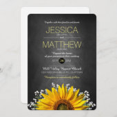 Rustikale Sonnenblumen-Tafel Hochzeit Einladung (Vorne/Hinten)