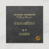 Rustikale Sonnenblumen Tafel Hochzeitsplaner Quadratische Visitenkarte (Rückseite)