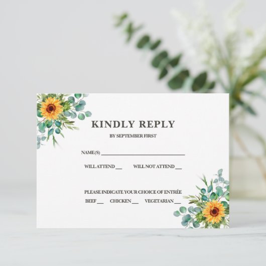 Rustikale Sonnenblumen-UAWG Einladung (Stehend Vorderseite)