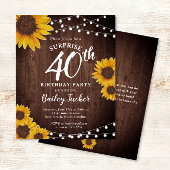 Rustikale Sonnenblumen Überraschung 40. Geburtstag