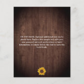 Rustikale Sonnenblumen Überraschung 40. Geburtstag (Rückseite)