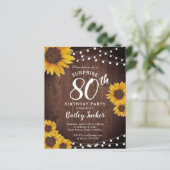 Rustikale Sonnenblumen Überraschung 80. Geburtstag (Stehend Vorderseite)