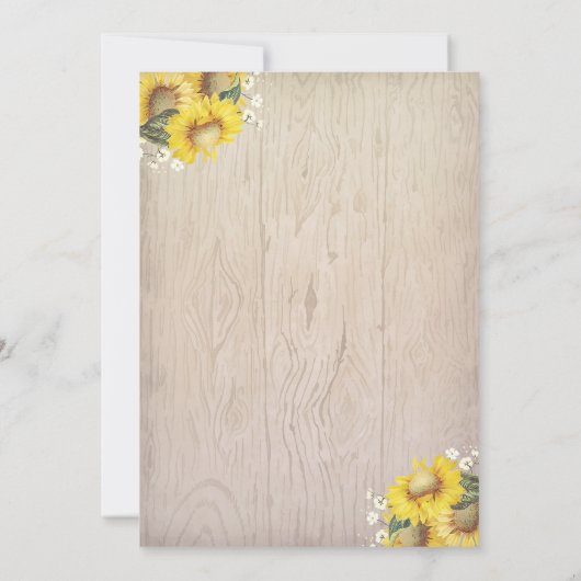 Rustikale Sonnenblumen und Antlers Wood Baby Foto Ankündigung (Rückseite)