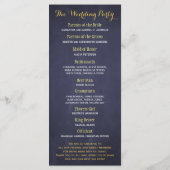 Rustikale Sonnenblumen und blaues Hochzeitsprogram Programm (Rückseite)