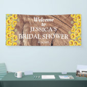 Rustikale Sonnenblumen und Brautparty aus Holztext Banner (Messe)