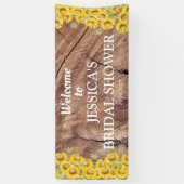 Rustikale Sonnenblumen und Brautparty aus Holztext Banner (Vertikal)