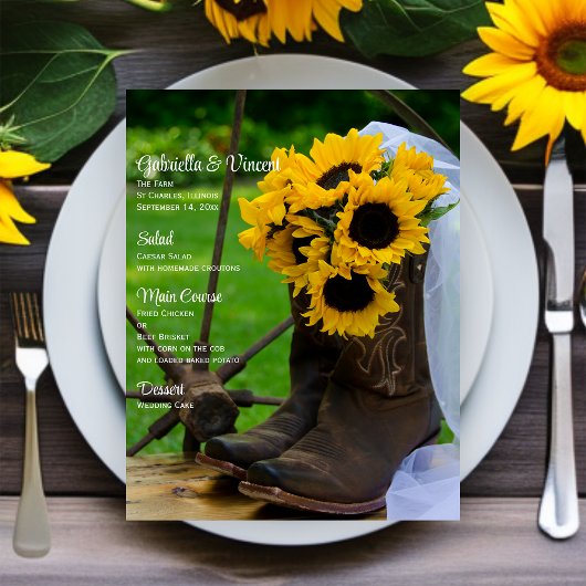 Rustikale Sonnenblumen und Cowboy Boot Western Hoc