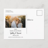 Rustikale Sonnenblumen und Cowboystiefel Save the Ankündigungspostkarte (Rückseite)