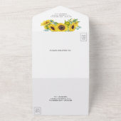 Rustikale Sonnenblumen und Eukalyptus-Branch-Hochz All In One Einladung (Außenbereich)