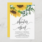 Rustikale Sonnenblumen und Eukalyptus Fall Babydus Einladung (Vorne/Hinten)