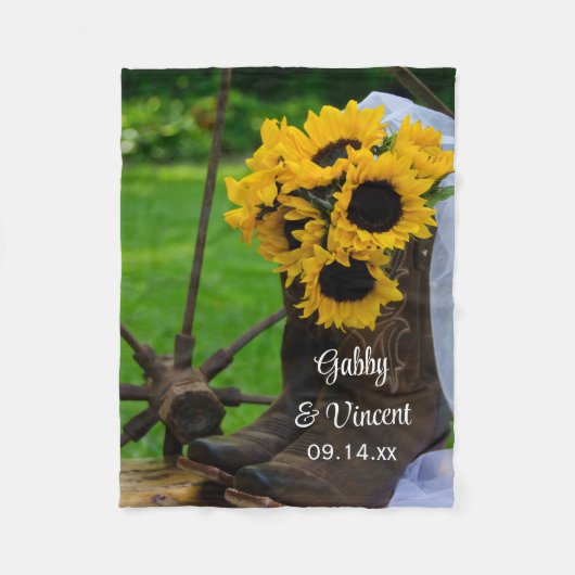 Rustikale Sonnenblumen und Fleecedecke (Vorderseite)