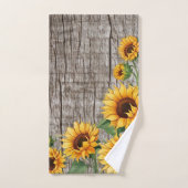 Rustikale Sonnenblumen und gewittertes graues Barn Badhandtuch Set (Handtuch)