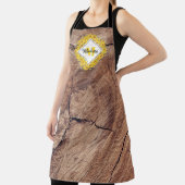 Rustikale Sonnenblumen und Holztextur Monogramm Schürze (InSitu)