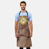 Rustikale Sonnenblumen und Holztextur Monogramm Schürze (Getragen)