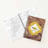 Rustikale Sonnenblumen und Holztextur Rezept Kochb Notizblock (Innenseite)