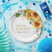 Rustikale Sonnenblumen- und Lavendel-Hochzeit Pappteller (Party)