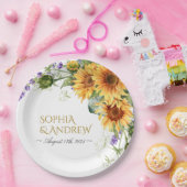 Rustikale Sonnenblumen- und Lavendel-Hochzeit Pappteller (Party)