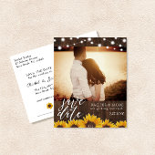 Rustikale Sonnenblumen und Lichter bei Hochzeiten  Postkarte