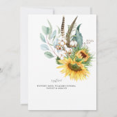 Rustikale Sonnenblumen und Lichter Lavender Bridal Einladung (Rückseite)