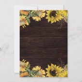 Rustikale Sonnenblumen und Mason Jar Lights Quince Einladung (Rückseite)