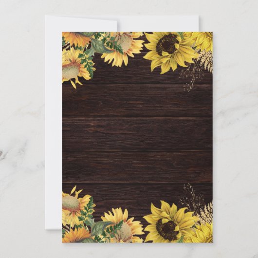 Rustikale Sonnenblumen und Mason Jar Lights Quince Einladung (Rückseite)