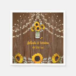 Rustikale Sonnenblumen und Mason Jar Wedding Serviette