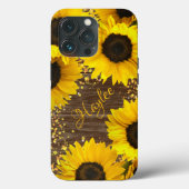Rustikale Sonnenblumen und Name Case-Mate iPhone Hülle (Rückseite)