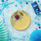 Rustikale Sonnenblumen und Rose Blumengelb Pappteller (Party)