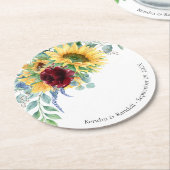 Rustikale Sonnenblumen und Rose Blumenzwiebeln Run Runder Pappuntersetzer (Angewinkelt)