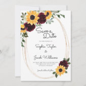 Rustikale Sonnenblumen und Rose Foto Hochzeit Save The Date (Vorderseite)