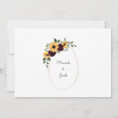 Rustikale Sonnenblumen und Rose Foto Save the Date (Rückseite)