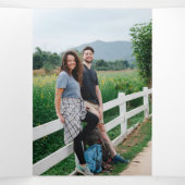 Rustikale Sonnenblumen und Rose Hochzeit Dreifach Gefaltete Einladung (Innenseite Mitte)