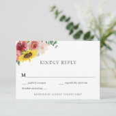 Rustikale Sonnenblumen und Rose UAWG Einladung (Stehend Vorderseite)