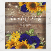 Rustikale Sonnenblumen und Rose Weinetikett (Einzelnes Label)