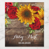 Rustikale Sonnenblumen und Rose Weinsiegel Weinetikett (Einzelnes Label)