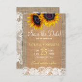 Rustikale Sonnenblumen und Rustikale FOTO Hochzeit Save The Date (Vorne/Hinten)