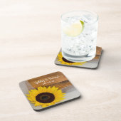 Rustikale Sonnenblumen- und Schleierhochzeit Untersetzer (Rechte Seite)