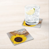 Rustikale Sonnenblumen- und Spitzenlandschaften Rechteckiger Pappuntersetzer (Vor Ort)