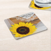 Rustikale Sonnenblumen- und Spitzenlandschaften Rechteckiger Pappuntersetzer (angewinkelt)